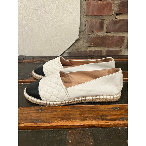 J/Slides Quiltie Leather Flats 8 White - Picture 4 of 7